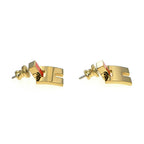 Hermes Irene Earrings Gold Orange — view 3