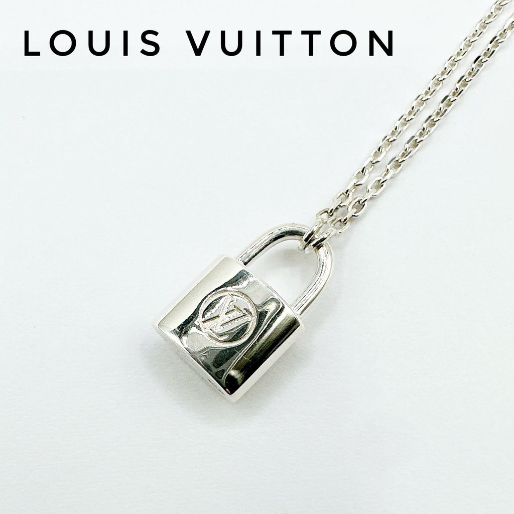 Louis Vuitton Lockit Silver Necklace 50 cm