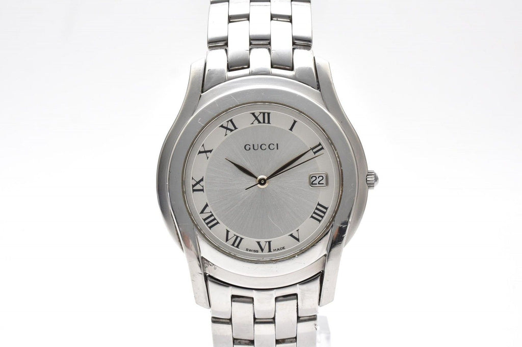 Gucci Watch Quartz Silver Dial Roman Index Date Stainless Steel — view 2