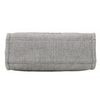 Chanel Deauville Tote PM Raffia Gray Silver Chain — view 3