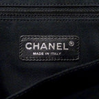 Chanel Deauville Tote PM Raffia Gray Silver Chain — view 6
