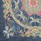 Hermes Carre 140 Large Luna Park Amusement Scarf Silk Black — view 4