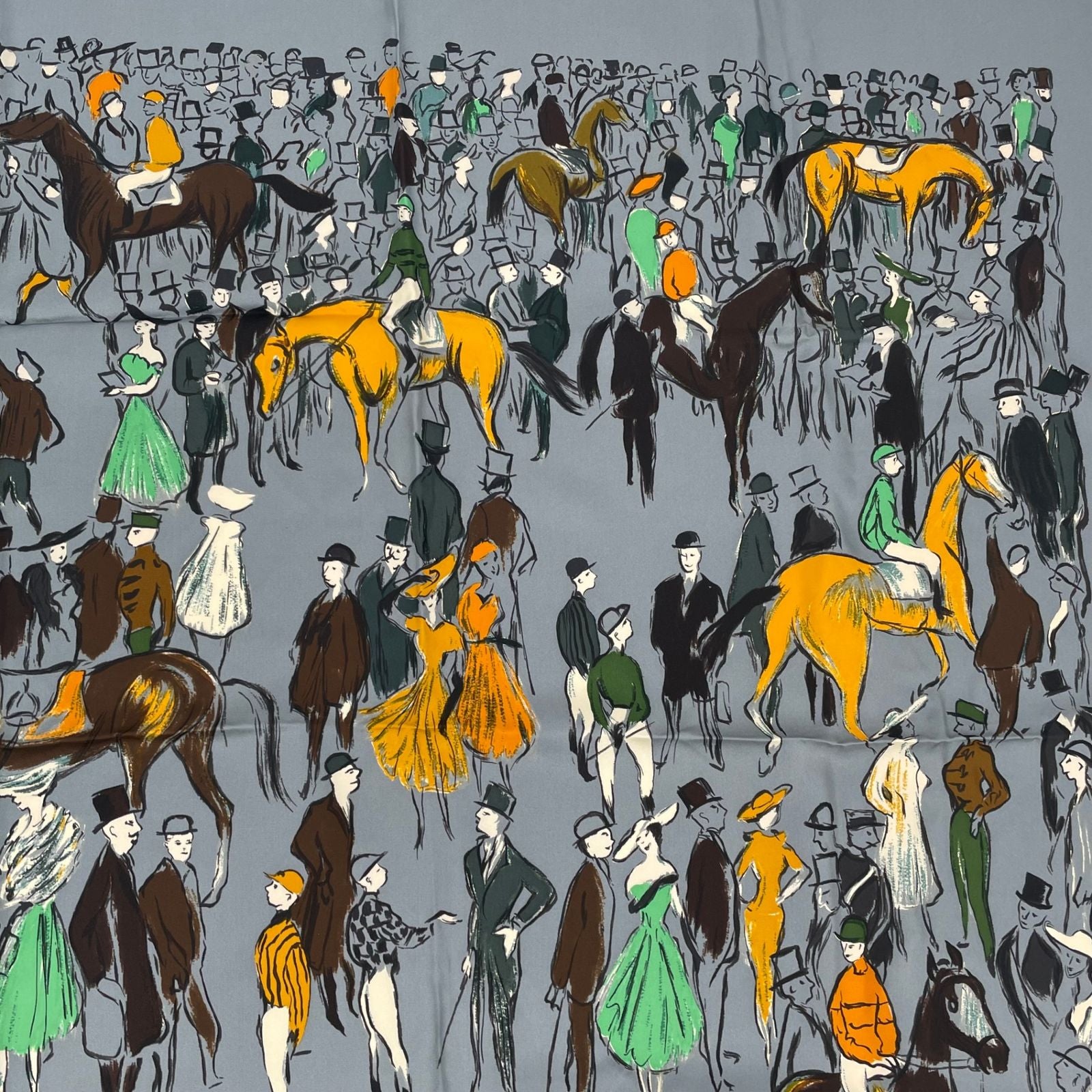 Hermes Carre 90 Silk Scarf Paddock Gray — view 3