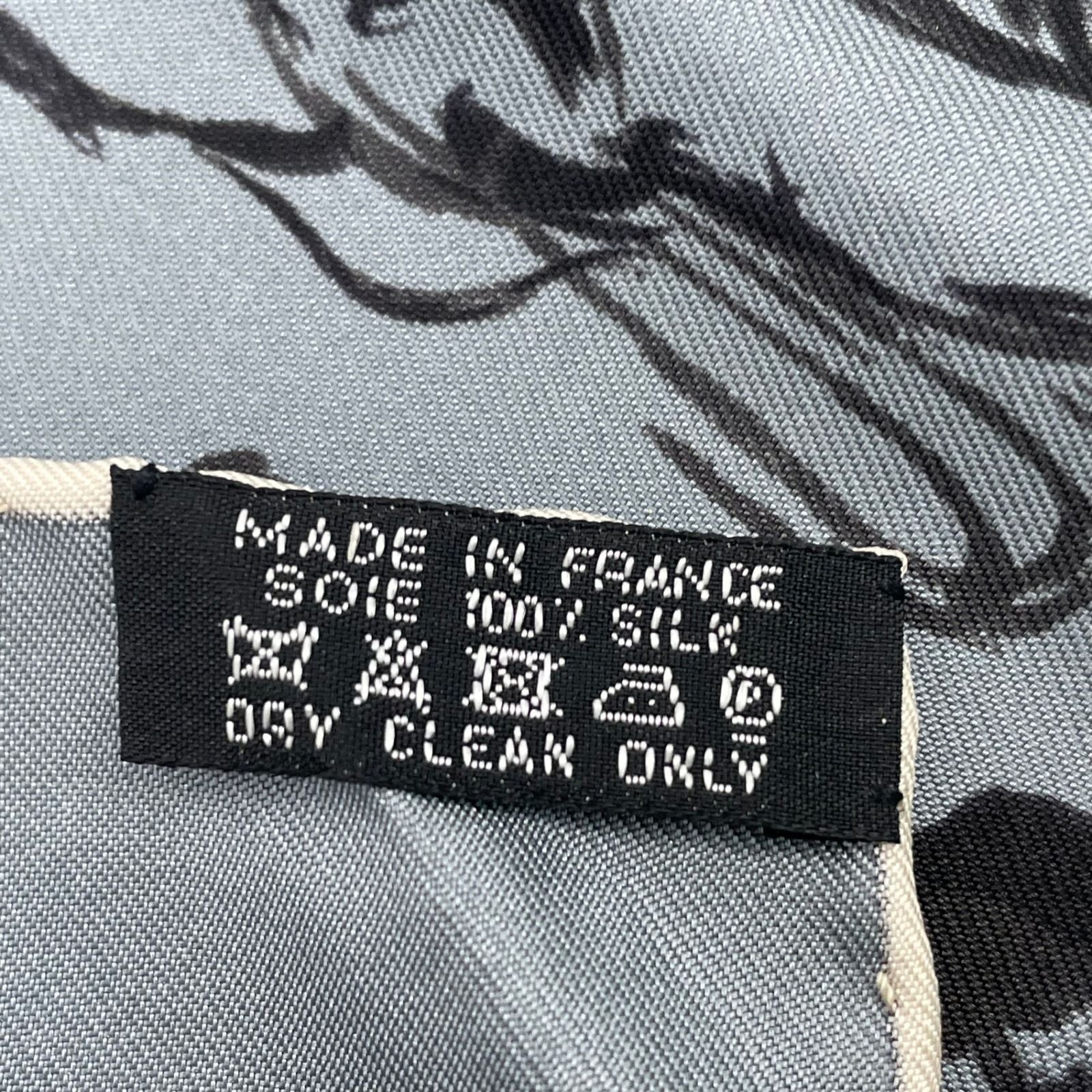 Hermes Carre 90 Silk Scarf Paddock Gray — view 8