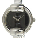 Gucci Watch Quartz Bangle Black Dial Silver