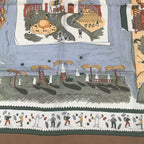 Hermes Carre 90 RE Tour a la Terre Return Silk Scarf Blawan — view 6