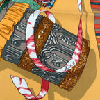 Hermes Carre 90 Scarf Silk Prieres AU Vent Prayer in the Wind Orange — view 6