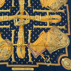 Hermes Carre 90 Selles a Housse Cover Scarf Silk Black — view 5