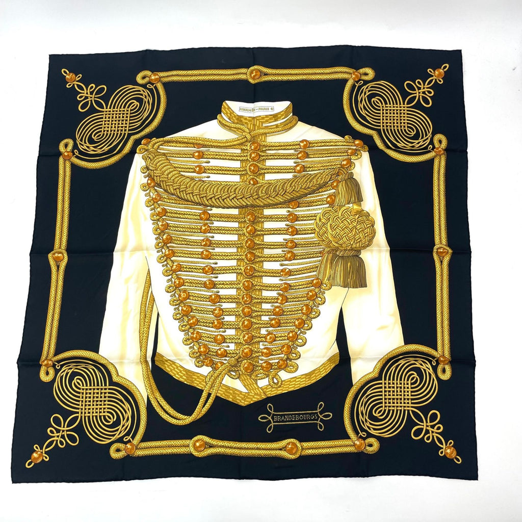 Hermes Carre 90 Brandebourgs Scarf Silk Black — view 2
