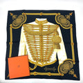 Hermes Carre 90 Brandebourgs Scarf Silk Black