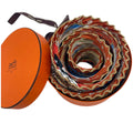 Hermes les Mythologies Des Hommes Rouges Legend of Brown Pleats Silk Scarf