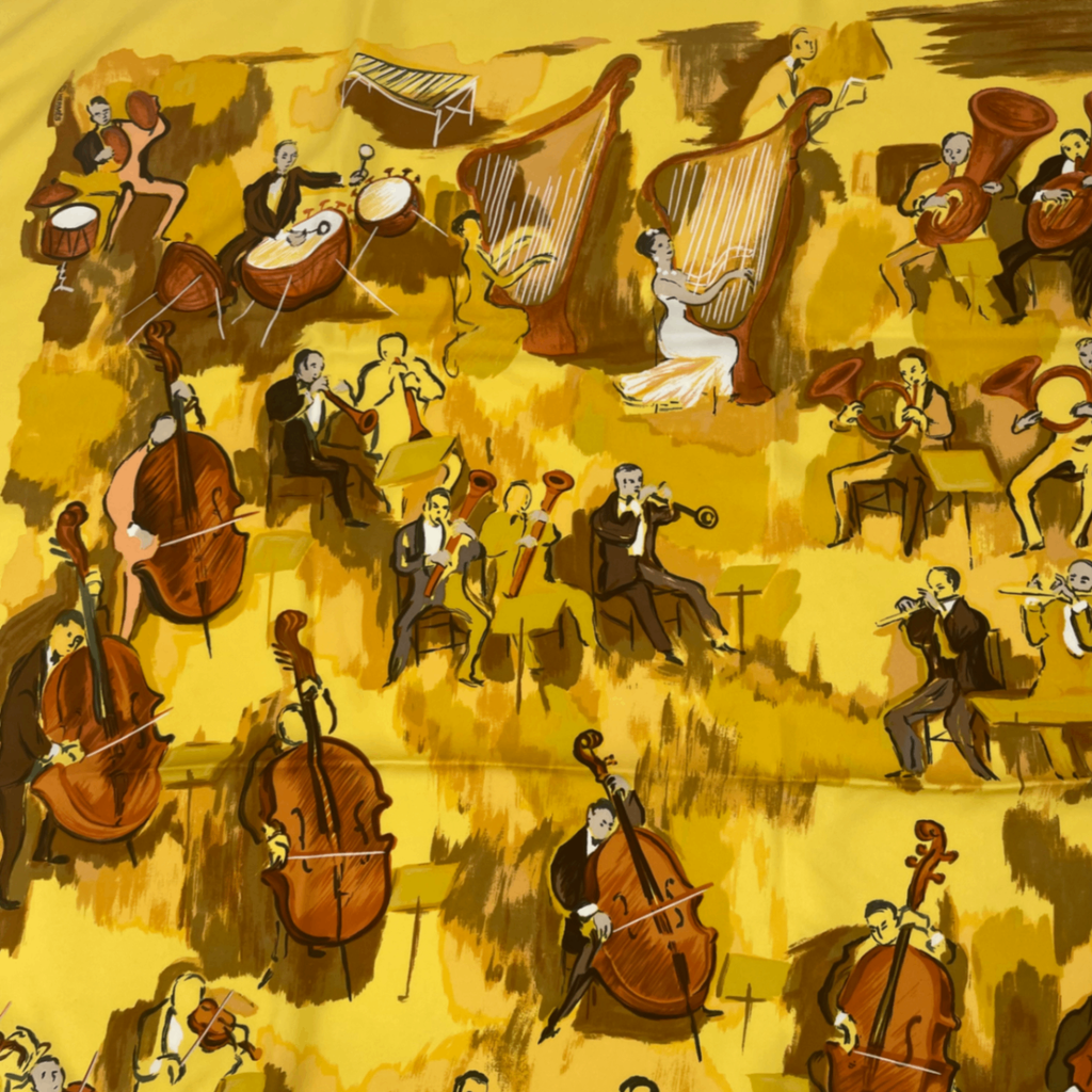 Hermes Carre 90 Concerto Silk Scarf Yellow — view 3
