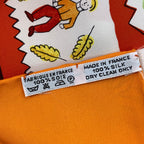 Hermes Carre 90 RE Tour a la Terre Return Silk Scarf Orange — view 7
