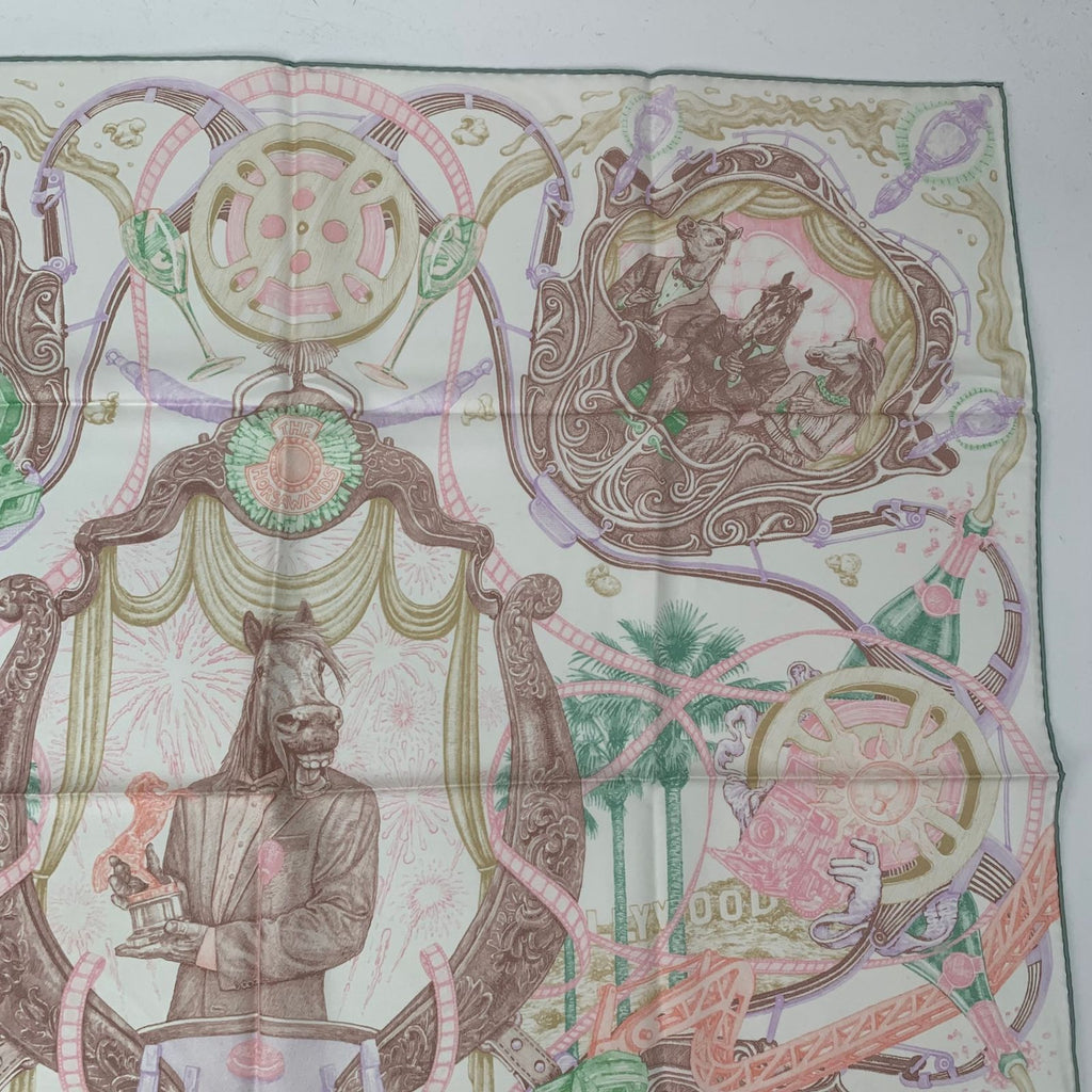 Hermes Scarf Carre 90 Silk the Horseawards Horse Awards Pink — view 3