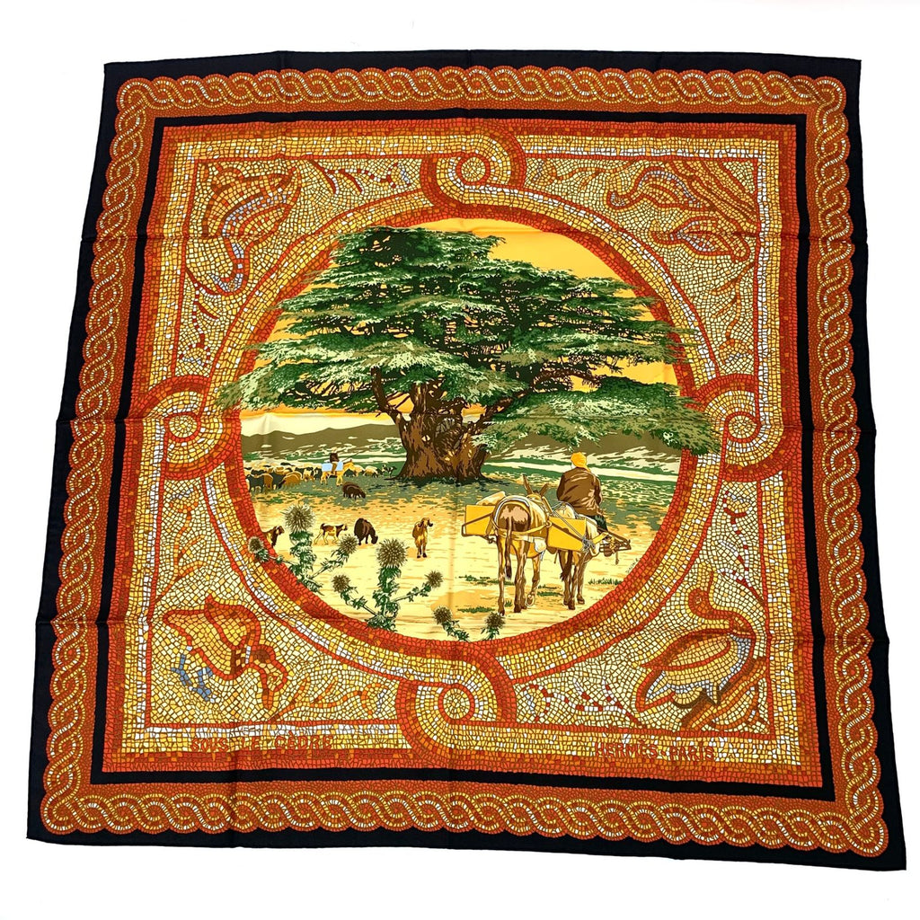 Hermes Carre 90 Under the Himalayan Cedar Sous le Cedre Silk Scarf