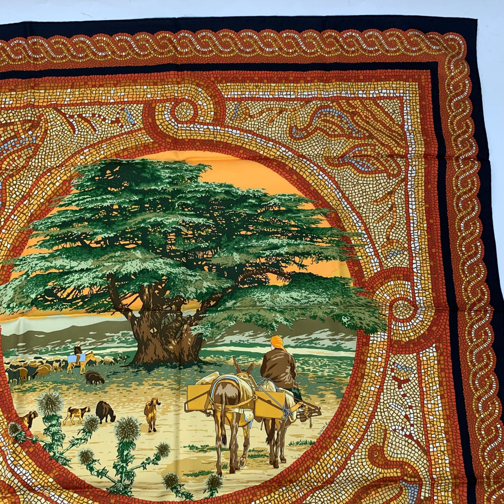 Hermes Carre 90 Under the Himalayan Cedar Sous le Cedre Silk Scarf — view 3