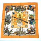 Hermes Carre 90 the Original New Orleans Creole Jazz New Scarf Silk Orange