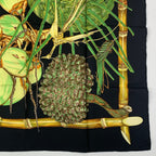 Hermes Carre 90 Jardin Creole Cles Or's Paradise Silk Scarf Black — view 5