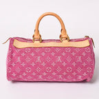 Louis Vuitton Neo Speedy Handbag Monogram Denim Gold Pink — view 4