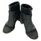 Chanel Short Boots 37 C Black Silver Wool — view 2