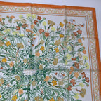 Hermes Carre 90 Wild Carnation and Dianthus Silk Scarf Orange — view 3