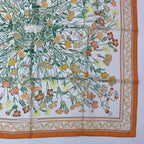 Hermes Carre 90 Wild Carnation and Dianthus Silk Scarf Orange — view 5