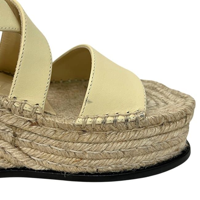 Loewe Thick Sole Sandals Beige Light Yellow Leather Wedge — view 9