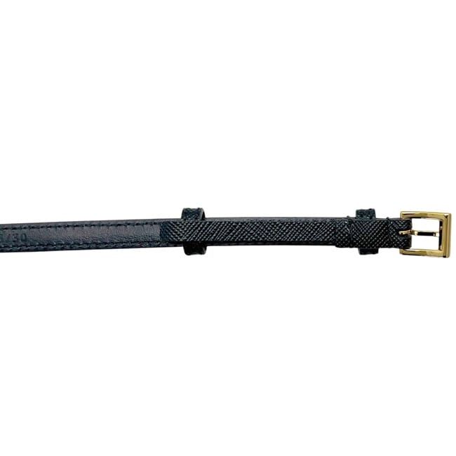 Prada Belt Black Nero Thin Waist 80 cm 10 Saffiano Leather — view 4