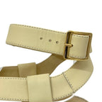 Loewe Thick Sole Sandals Beige Light Yellow Leather Wedge — view 6
