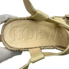 Loewe Thick Sole Sandals Beige Light Yellow Leather Wedge — view 4