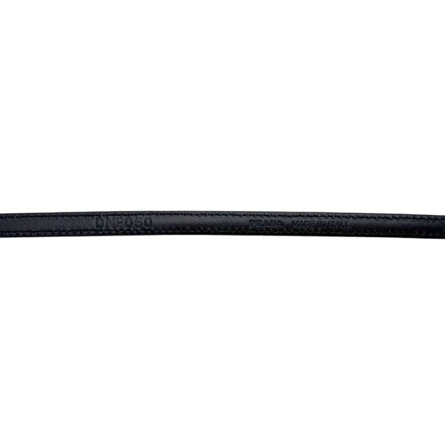 Prada Belt Black Nero Thin Waist 80 cm 10 Saffiano Leather — view 7