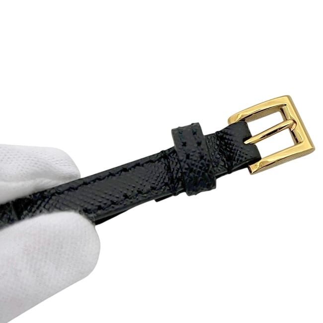 Prada Belt Black Nero Thin Waist 80 cm 10 Saffiano Leather — view 9