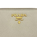 Prada Bifold Wallet Beige White Cera with Coin Purse Saffiano Leather — view 8