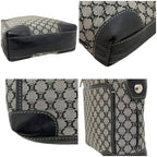 Celine Shoulder Bag Gray Black Macadam Crossbody Nylon Leather 16 — view 8