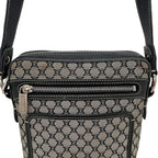 Celine Shoulder Bag Gray Black Macadam Crossbody Nylon Leather 16 — view 5