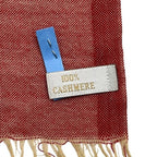 Chanel Shawl Red CC Logo Already Cleaned Fringe Cashmere 100% Chanek Scarf — view 5