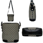 Celine Shoulder Bag Gray Black Macadam Crossbody Nylon Leather 16 — view 2