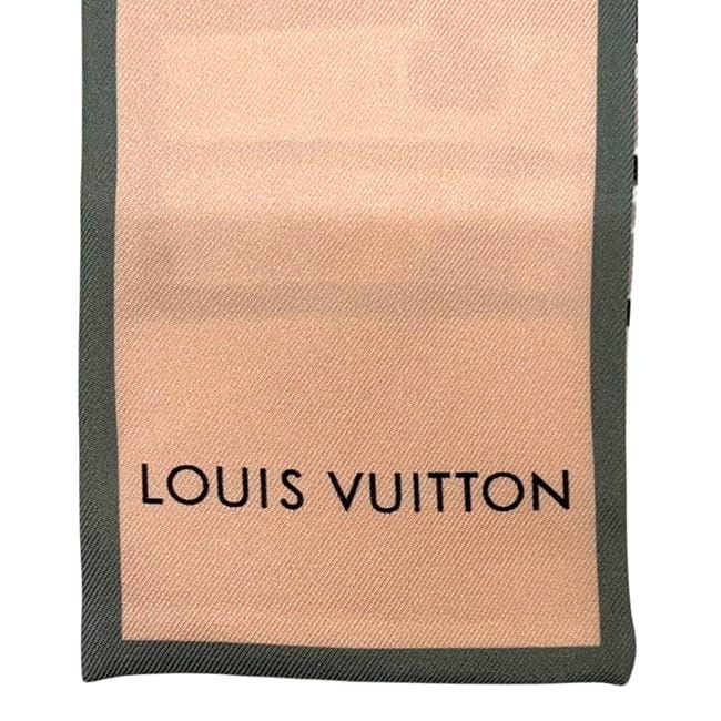 Louis Vuitton Ribbon Scarf Bandeau Pink Beige Trunk Pattern Monogram Already — view 4