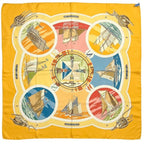 Hermes Scarf Carre 90 Yellow Belles Amures Aesthetics of Sails Already Cleaned — view 2