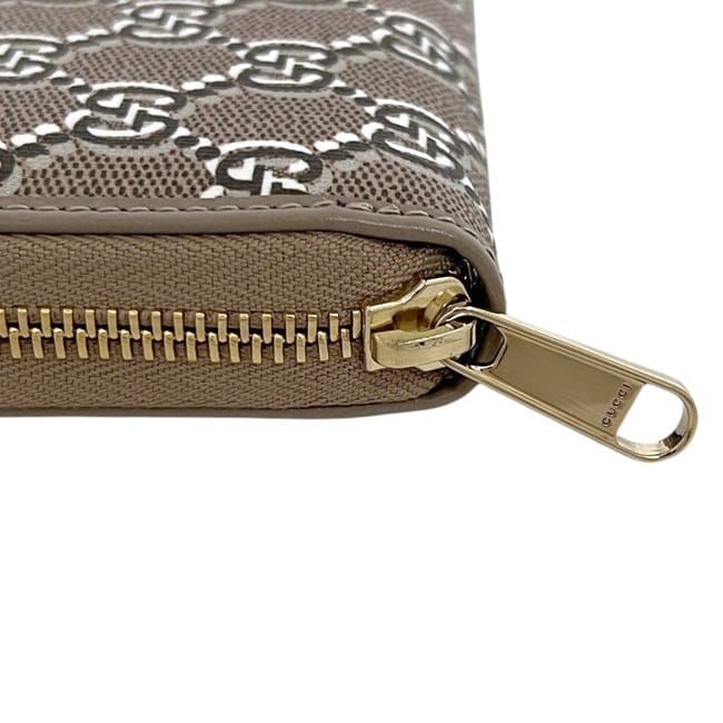 Gucci Zip Around Wallet Beige GG Shadow Leather — view 4