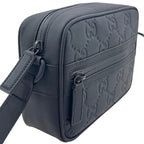 Gucci Shoulder Bag Black GG Crossbody Rubber Effect — view 7