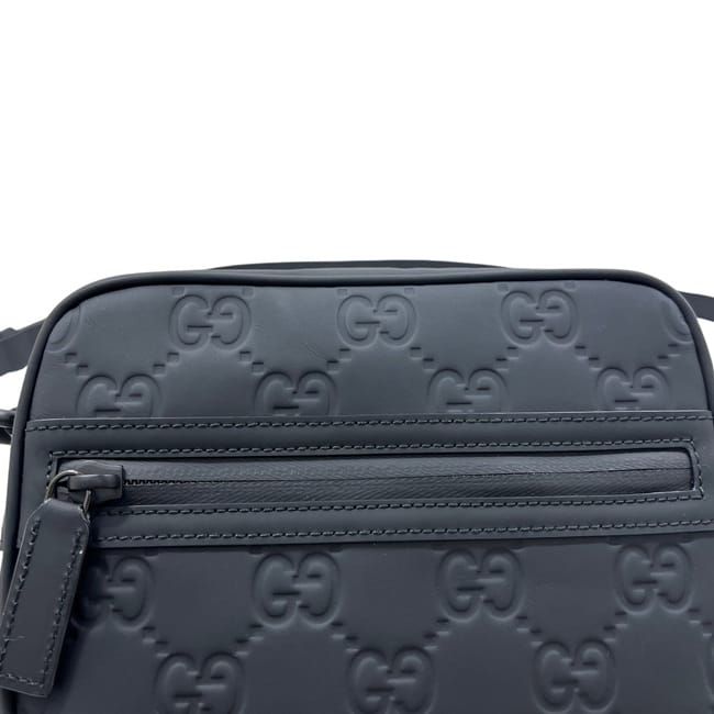 Gucci Shoulder Bag Black GG Crossbody Rubber Effect — view 5