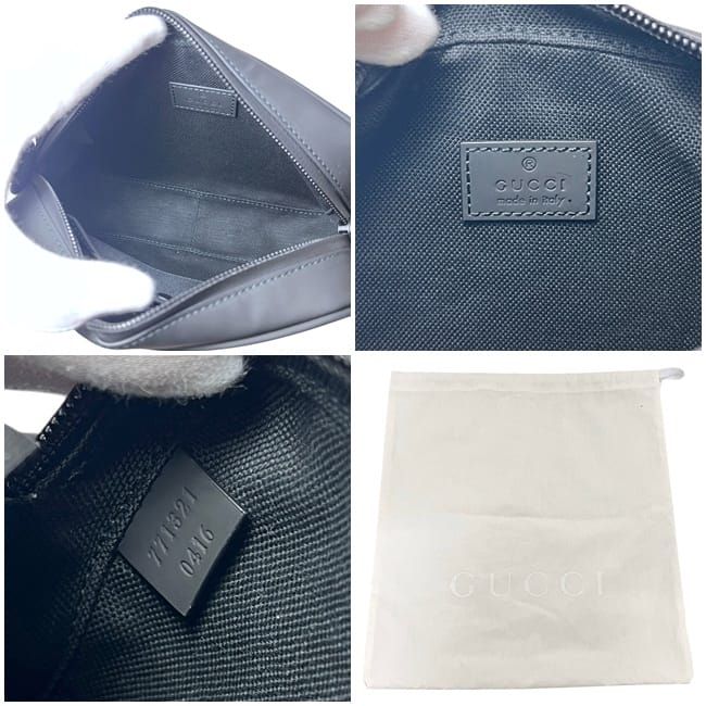 Gucci Shoulder Bag Black GG Crossbody Rubber Effect — view 3