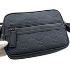 Gucci Shoulder Bag Black GG Crossbody Rubber Effect — view 8