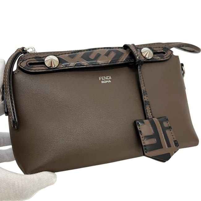 Fendi 2-Way by the Way Brown Beige Shoulder Bag Leather — view 9