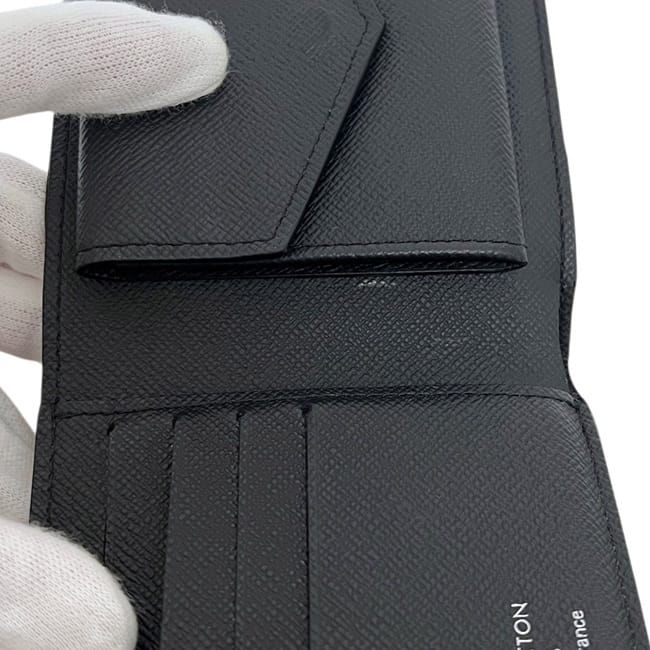 Louis Vuitton Bifold Wallet Portefeuille Marco NM Black Monogram Eclipse Canvas — view 7