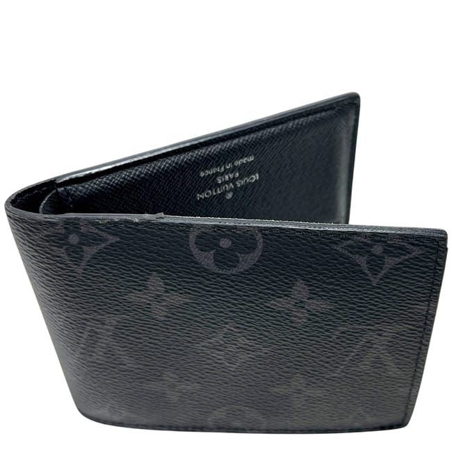 Louis Vuitton Bifold Wallet Portefeuille Marco NM Black Monogram Eclipse Canvas — view 9