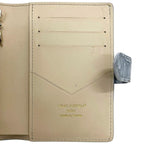 Louis Vuitton Bifold Wallet Vertical Compact Light Blue Taurillon Leather Croco — view 4