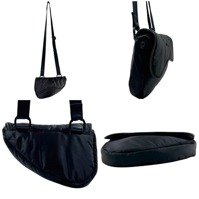 Dior Shoulder Bag Black Saddle Nylon — view 2