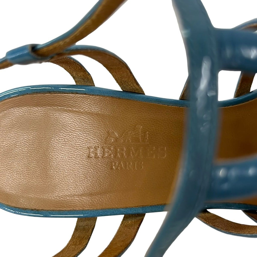 Hermes Sandals 35.5 Blue Leather — view 5